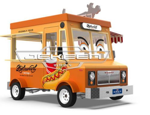 GREEN Hotdog Truck BBQ Truck